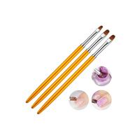 3'lü Protez Tırnak Jel Fırçası Seti