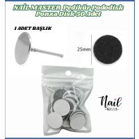 Pedikür Pododisk Ponza Disk 50 Adet Zımpara 1 Adet Başlık 25 Mm